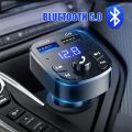 Car Hands-free Bluetooth-compaitable 5.0 FM Transmitter Car Kit MP3 Modulator Player Handsfree Audio Receiver 2 USB Fast Charger.