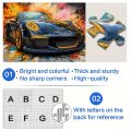 1000pcs Abstract Racing Car Puzzle - Large 500/1000pcs Jigsaw with Vibrant Splash Design, Scratch-Resistant Paper, Ideal for A.