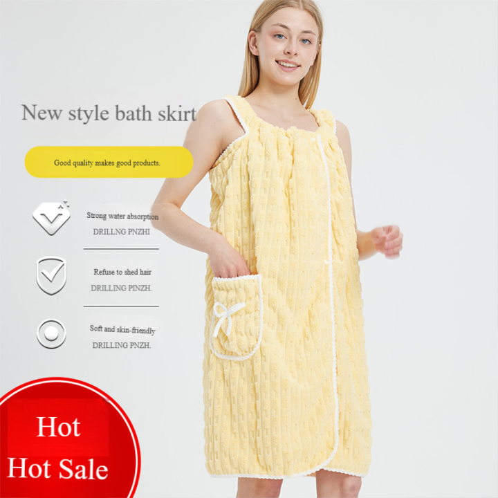 New%20Adult%20Halter%20Bath%20Dress,%20Women's%20Wearable%20Bathrobe,%20Quick%20Water%20Absorption,%20Home%20Bath%20Towel%20For%20Bathing%20-%20Image%203