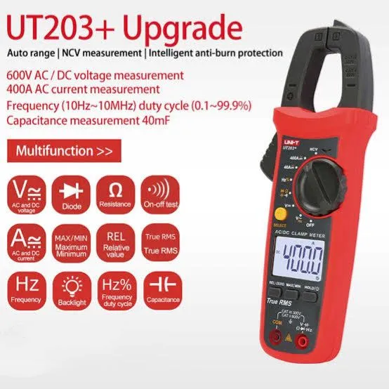 Clamp%20Meter%20203+%20Upgraded%20Model%20AC/DC%20Ampere%20and%20Volt%20measuring%20Uni-T%20-%20Image%204