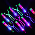 Amazing Light Toy Arrow LED Light Toys Outdoor Party Fun Gift Rubber Band Catapult Glow In The Dark Rocket Helicopter Flying Toy. 