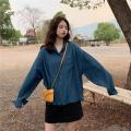 Koko. white long-sleeved shirt Korean-style loose chiffon shirt female simple versatile long-sleeved shirt short back sunscreen shirt # w308. 