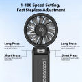 GOOJODOQ Portable Versatile Mini Fan Quiet and High-speed Airflow 100-level Stepless Speed 4000mAh Adjustment Folding Neck Fan. 