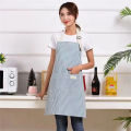 Kitchen Apron Fashionable Linen Striped Aprons For Restaurant Work Chef Waiter Adjustable Size Household Kitchen Cleaning Apron. 