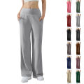 Women's Elastic Baggy High waist Yoga Pants Summer Sports Lifting Hip Micro Flared Trouser Loose Dance Leggings Solid sweatpants. 