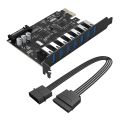ORICO SuperSpeed 7 Port USB 3.0 PCI-E Express Card with a 15pin SATA Power Connector PCIE Adapt. 