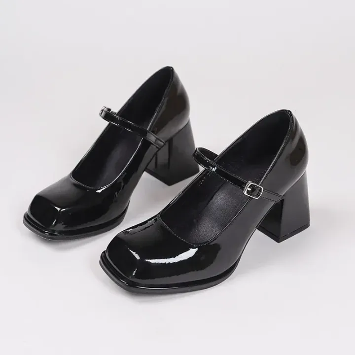 Ladies%20Summer%20Black%20New%20Small%20Leather%20Shoes%20Mary%20Janes%20Vintage%20Buckle%20Non-Slip%20Sandals%20Woman%20Medium%20Heels%20Casual%20Elegant%20Heels%20-%20Image%204