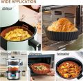 16.5cm Air Fryer Reusable Pot Silicone Oven Baking Tray Round Liner Easy Clean Pizza Plate Grill Pan Mat Air Fryer Accessories.