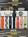 H20 Ultra Smartwatch 10 in 1 Ultra Smart Watch With ( 7 Straps + Silicone case + Earbuds ) Full HD Display High Quality Watch. 
