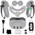 VR Accessories For Oculus/Meta Quest 3/3s/2 Silicone 9 in 1 Cover Kit, Headset Shell, Face Cover, Controller Grip Case Idea . 