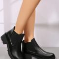 2025 Summer New Women's Fashion Short Boots High Heels Round Head Fashion Boots Casual Versatile Women's Shoes.