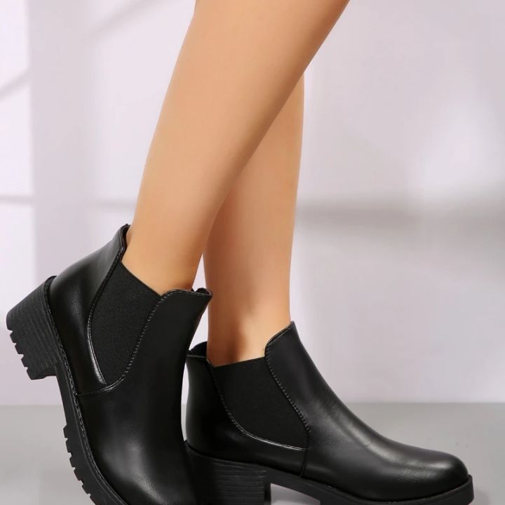 2025%20Summer%20New%20Women's%20Fashion%20Short%20Boots%20High%20Heels%20Round%20Head%20Fashion%20Boots%20Casual%20Versatile%20Women's%20Shoes%20-%20Image%203