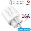 EU Plug Zigbee or WIFI 16/20A, Smart Socket With Power Monitor Timing, Voice Control Works with Tuya APP Alexa  Home Alice. 