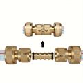 3/4" Brass Hose Quick Connect Set - Universal Garden Connectors Kit with 2 Quick Connectors & 1 Hose Repair Connectors Fitting. 