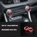 For Toyota RAV4 WILDLANDER 2020-2025 2pcs Aluminum Air Conditioner Climate Control Knob Cover Radio Volume Button Ring Cover.