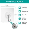 Heavy Duty Utility Wall Hooks for Hanging Clothe and Kitchen Bathroom Accessories Items, ABS Plastic Transparent Hanger for Towel Stainless Steel Self Adhesive Reusable Hook for Household (1,3,5,10 Pcs). 