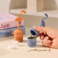 1pc Flamingo-Shaped Silicone Tea Maker – Multi-Functional Strainer for Tea, Coffee, and Spices. 