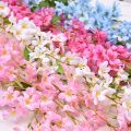 Artificial Sakura Flowers Vine Hanging Fake Floral Garland Home Garden Wedding Arch Party Cherry Blossom Wall Decor Arrangement. 