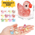Glitter Miniature Resin Duck Mini Tiny Ducks for DIY Garden Micro Landscape Aquarium Potted Dollhouse Decoration Decor. 