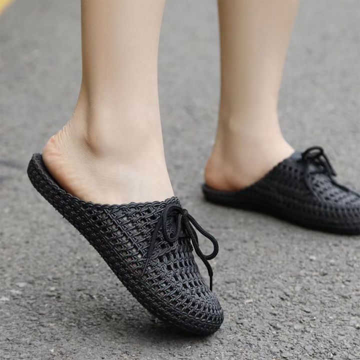 Lace%20Up%20Slippers%20Women%20Flat%20Sandals%20Summer%20Vacation%20Beach%20Shoes%20Daily%20Home%20Non%20Slip%20Soft%20Slippers%20Ladies%20Sandalias%20Mujer%20-%20Image%205