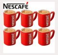 Nescafe Printed Red Ceramic Coffee Mug Set Of 6 Pieces. 