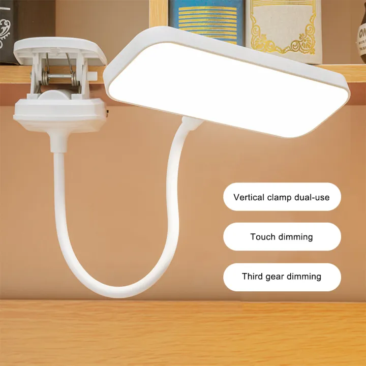 Table Lamp USB Plug Rechargeable Desk Lamp Bed Reading Book Night Light LED 3 Modes Dimming Eye Protection Light Bedside Lamp