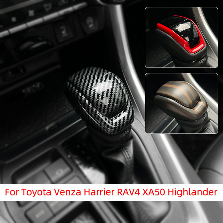 Car Speed Gear Head Shift Knob Cover For Toyota Venza Harrier RAV4 XA50 2019-2025 Highlander Car Gear Shift Knob Cover Trim ﻿