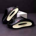 Lightweight EVA men's slide | Black and white cartoon design, exposed toes, comfortable all year round, casual indoor/outdoor us. 