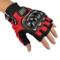 Pro-Biker Half Hand Gloves Premium Quality Red Color.