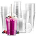 Transparent Cups With Dome Lids - Cups 120z Clear Plastic Cups Milkshake Cups. 