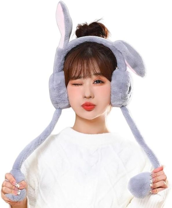 Winter women's earmuffs cute moving air bag rabbit ears