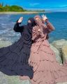 Girls stylish frill abaya, Designer Abaya. 
