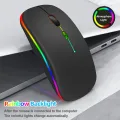 LED Wireless Mouse Rechargeable Silent Bluetooth-compatible Mouse Portable Dual Mode Computer Mice for Laptop Desktop MacBook. 