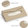 Car Visor Tissue Holder - Sun Visor Napkin Holder Backseat Tissue Case, Premium Leather Tissue Box Car Tissue Holder for Car Sun Visor & Seat  (Beige). 
