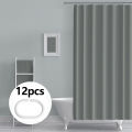 Shower Curtain Waterproof Mildew-proof with 12 Hooks Modern Shower Plant Printed Curtain Set For Bathroom Bathroom. 
