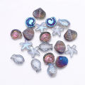 20 Pcs Mixed Shape Starfish /Snail /Shell/ Small Fish Crystal Glass Loose Beads DIY Making Earing Necklace Jewelry Accessories. 
