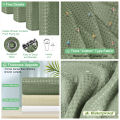 Waffle Shower Curtain Heavy Duty Mould Proof Resistant Shower Curtain for Bathroom Waterproof Luxury Shower Curtain with 12Hooks.