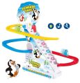 Fire Rail Car Duck Swivel Slide, Funny Automatic Stair-Climbing Ducklings Cartoon Race Track Set Little Lovely Duck Slide Toy Escalator Toy with Lights and sound free shipping / free cod / free delivery. 