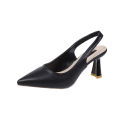 Summer Fashion New Breathable Pointed Toe Stiletto Heel PU Comfortable and Elegant Women's Shoes Shallow Mouth  Sandals. 