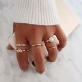 5pcs ring set adjustable gold. 