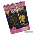 rainbow scratch notebook 4'x7' with wood pen to scratch black card page to scratch. 