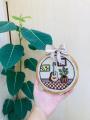 5 inches Handmade Embroidery for wall decor,Needle works craft, Wall Decorative item. 