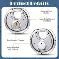 60MM Stainless Steel Heavy Duty Key Lock Padlock Waterproof Anti-theft Security Lock for Outdoor Storage Gym and Door Use.