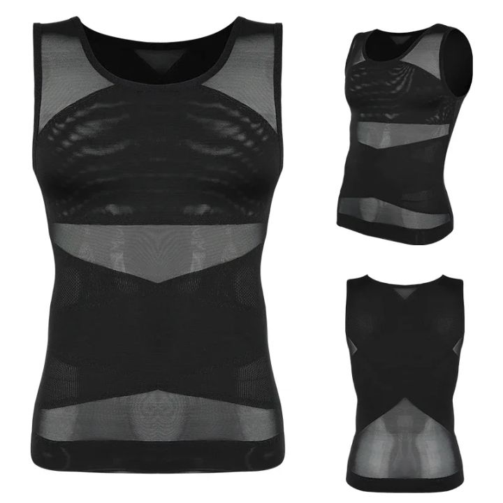 Mens%20Slimming%20Body%20Shaper%20Vest%20Gynecomastia%20Compression%20Shirts%20Tummy%20Control%20Sleeveless%20Undershirts%20Criss%20Cross%20Mesh%20Underwear%20-%20Image%205