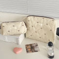 Fashion Brown Bow Cake Women Makeup Zipper Bag Large Capacity Tote Organizer Toiletry Cosmetic Pouch Ladies Make Up Handbag.