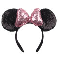 1pc Mouse Ears Headband Girls And Kids 4 Inch Polka Dot Bow Hairdband Holiday Party Travel DIY Hair Accessories.
