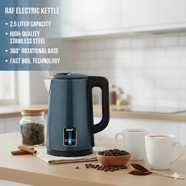 Electric Kettle RAF – 2.5 Liter 2000W – High Quality Stainless Steel ...
