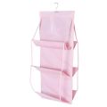 6 Pocket Hanging Purse Organizer Clear Hanging Shelf Bag Collection Storage Holder. 