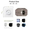 EU Wallpad Incandescent Halogen Light Dimmer Switch Rotary Knob Adjustable Brightness Controller Plastic Frame for LED Bulb. 