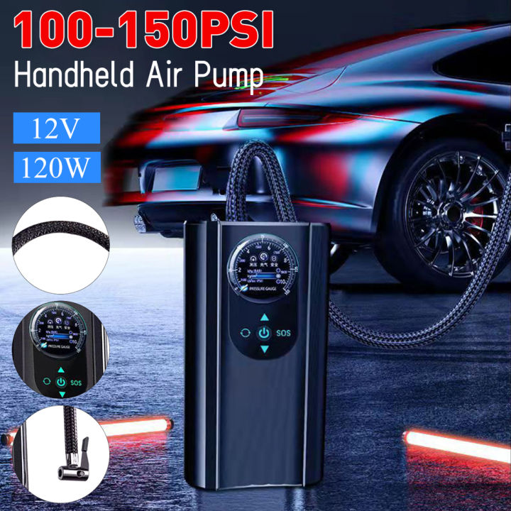12V Air Pump Car Tire Inflatable Portable Air Compressor for Car Wireless Charging Car Motorcycle Electric Air Compressor Pump